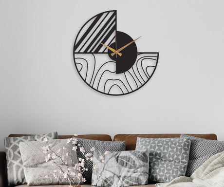Large Minimalist Wall Clock - BrossHome Metal Wall Art