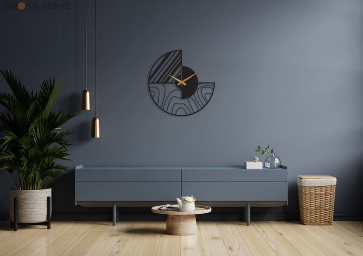 Large Minimalist Wall Clock - BrossHome Metal Wall Art