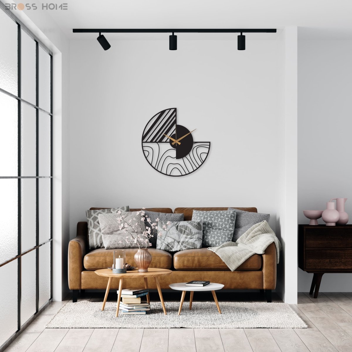 Large Minimalist Wall Clock - BrossHome Metal Wall Art