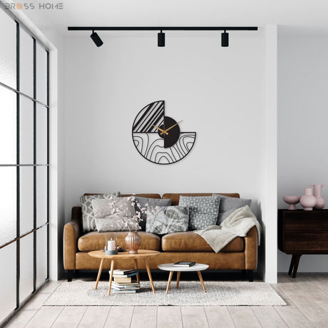 Large Minimalist Wall Clock - BrossHome Metal Wall Art