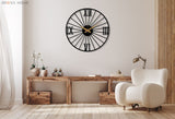 Large Roman Numeral Wall Clock - BrossHome Metal Wall Art