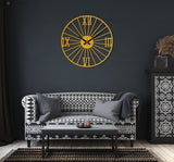 Large Roman Numeral Wall Clock - BrossHome Metal Wall Art