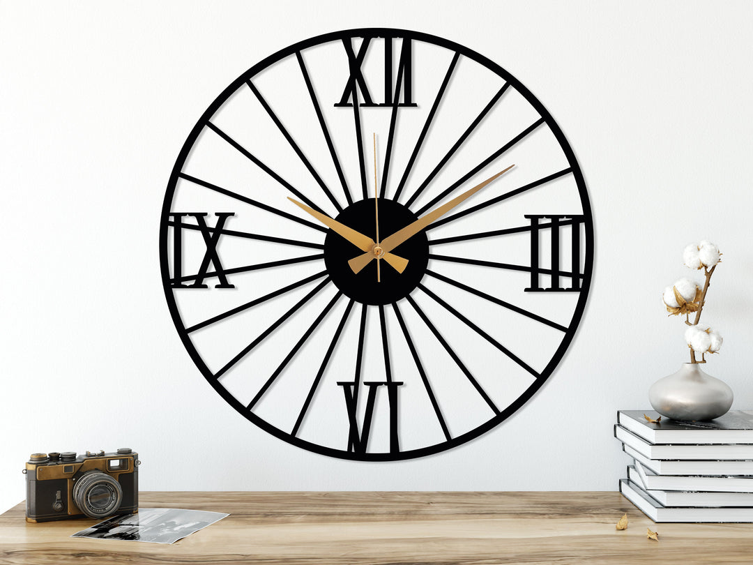Large Roman Numeral Wall Clock - BrossHome