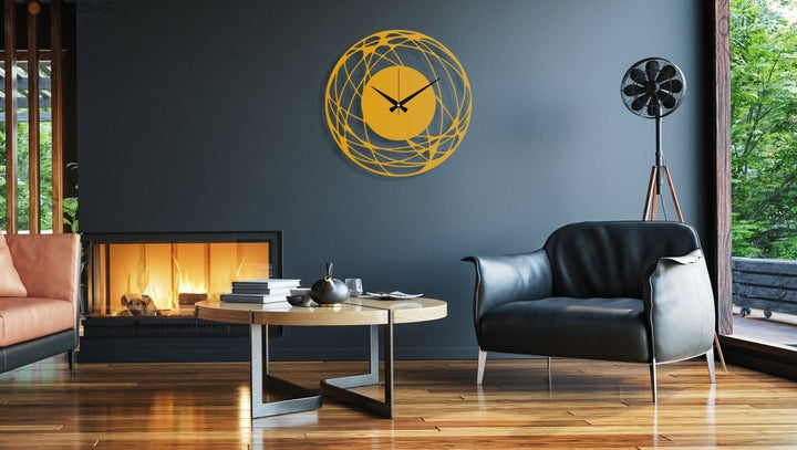 Large Round Metal Wall Clock - BrossHome Metal Wall Art