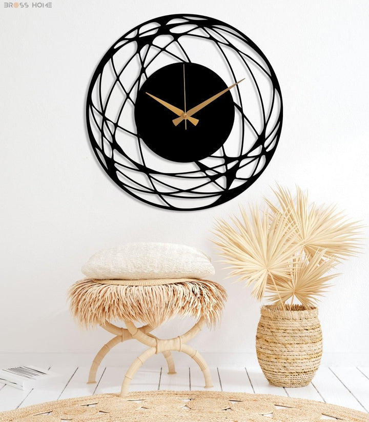 Large Round Metal Wall Clock - BrossHome Metal Wall Art