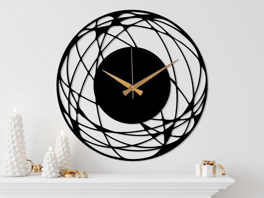 Large Round Metal Wall Clock - BrossHome Metal Wall Art