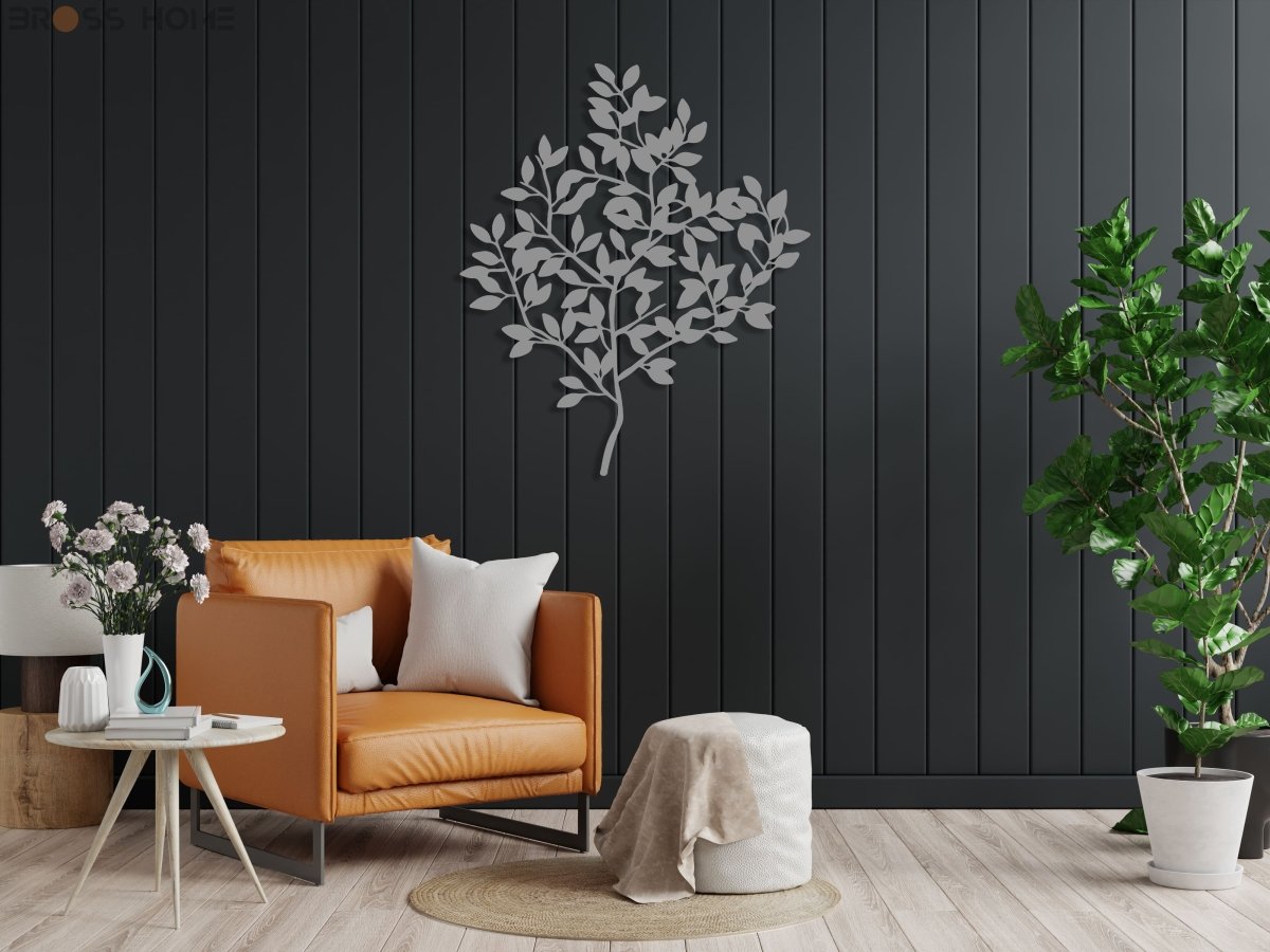 Living Room Metal Tree Wall Decor - BrossHome Metal Wall Art