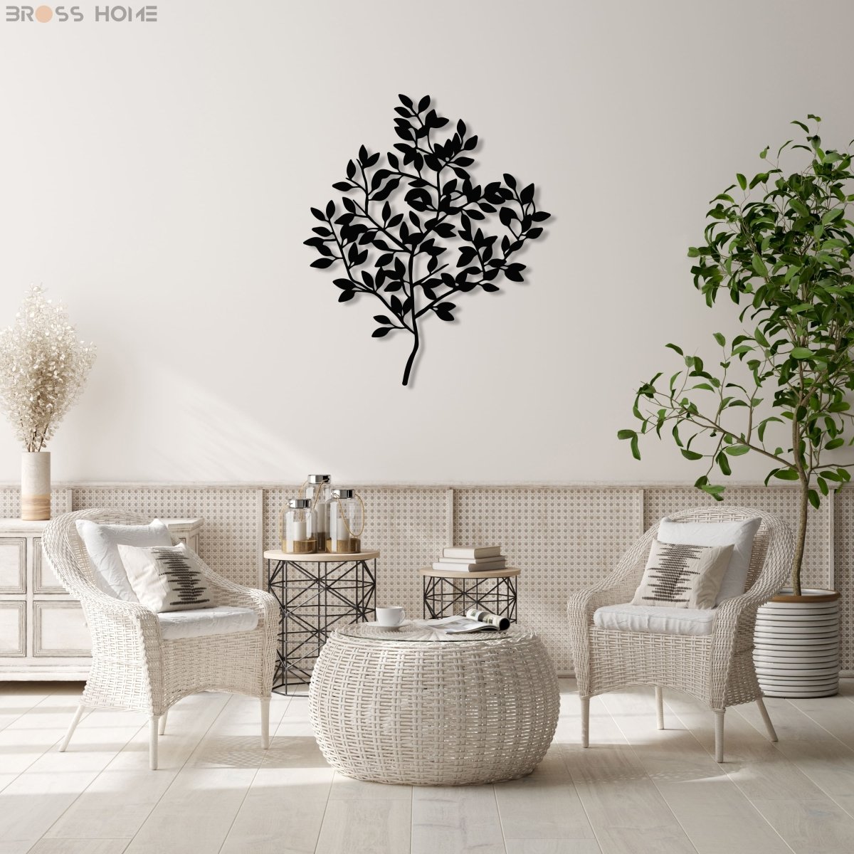 Living Room Metal Tree Wall Decor - BrossHome Metal Wall Art