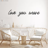 Love You More Sign Above Bed - BrossHome Metal Wall Art