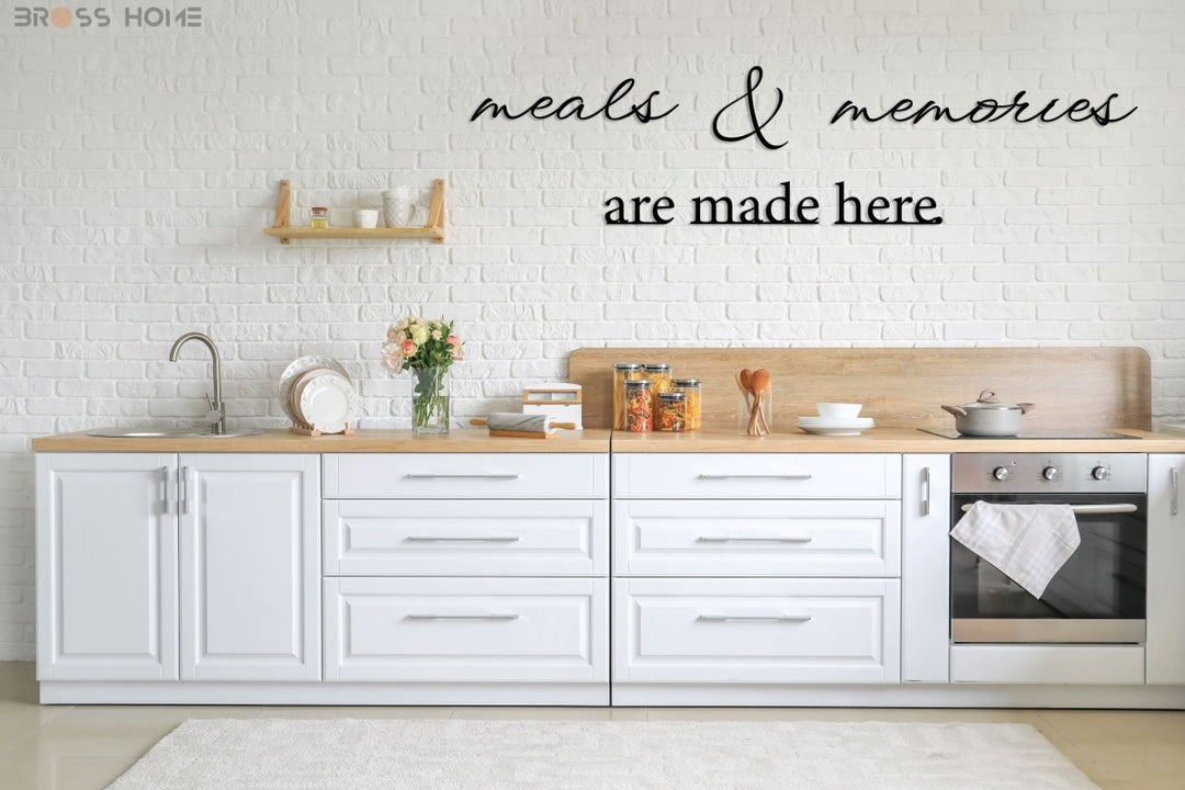 Meals And Memories Are Made Here Sign - BrossHome Metal Wall Art