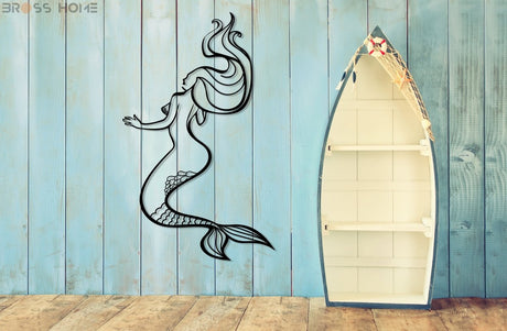 Mermaid Metal Wall Art - BrossHome Metal Wall Art