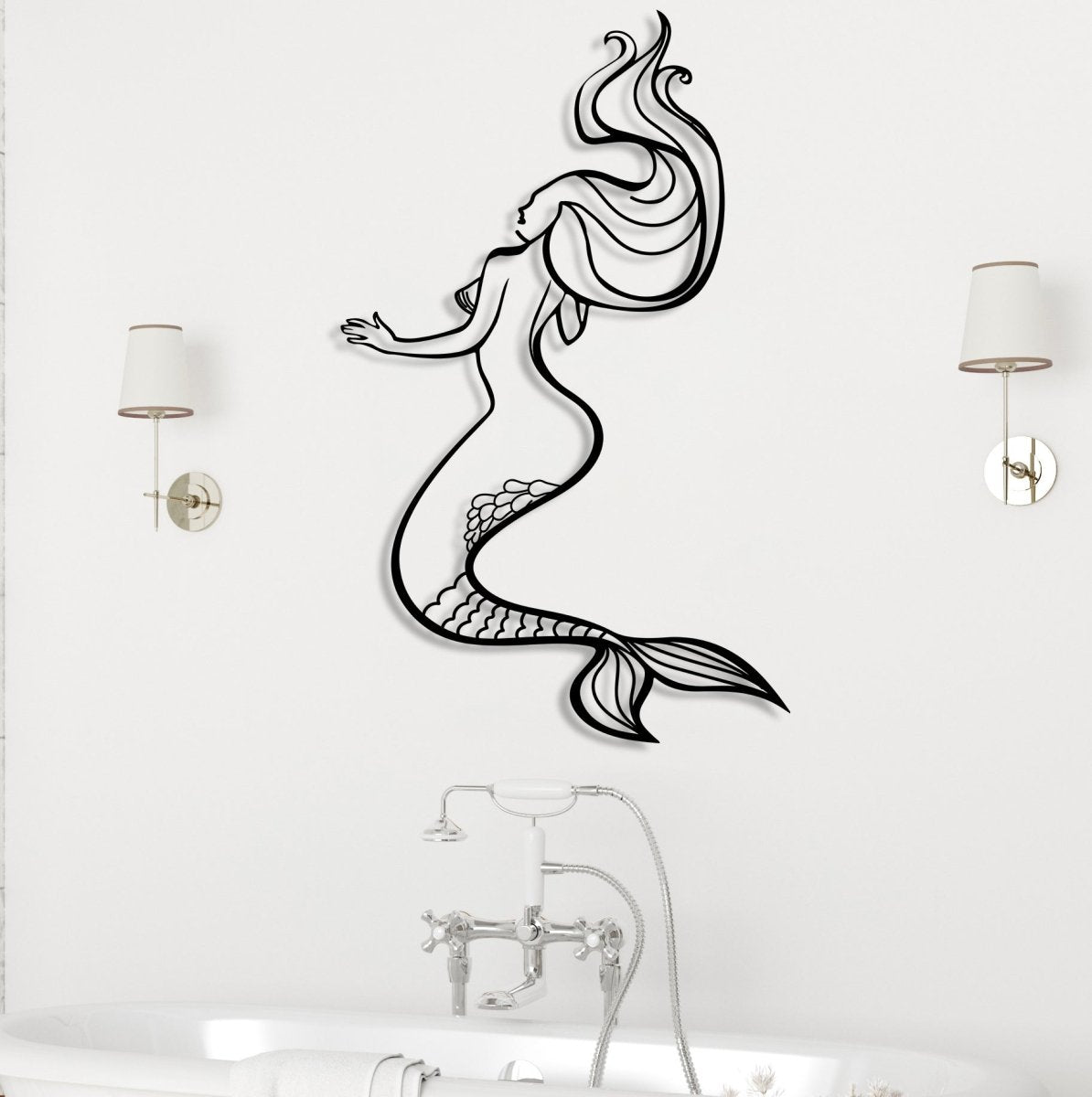 Mermaid Metal Wall Art - BrossHome Metal Wall Art