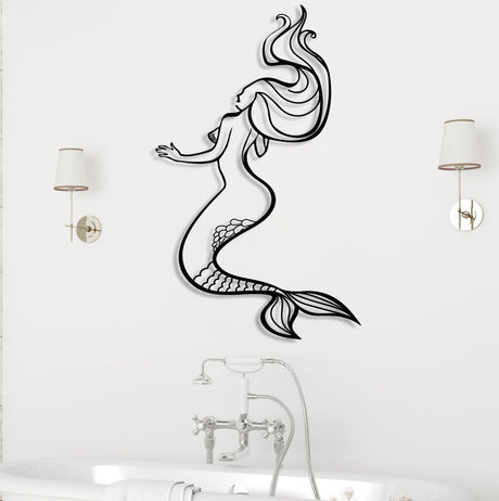 Mermaid Metal Wall Art - BrossHome Metal Wall Art