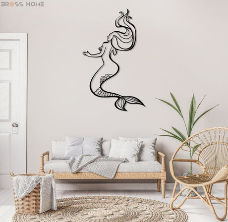 Mermaid Metal Wall Art - BrossHome Metal Wall Art