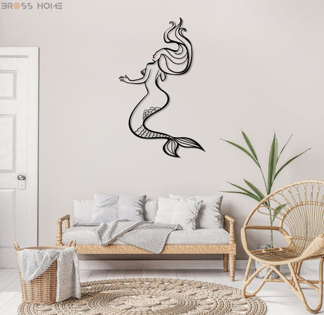 Mermaid Metal Wall Art - BrossHome Metal Wall Art