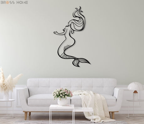 Mermaid Metal Wall Art - BrossHome Metal Wall Art