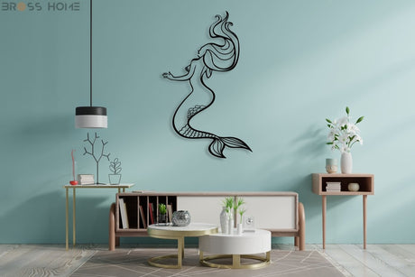 Mermaid Metal Wall Art - BrossHome Metal Wall Art