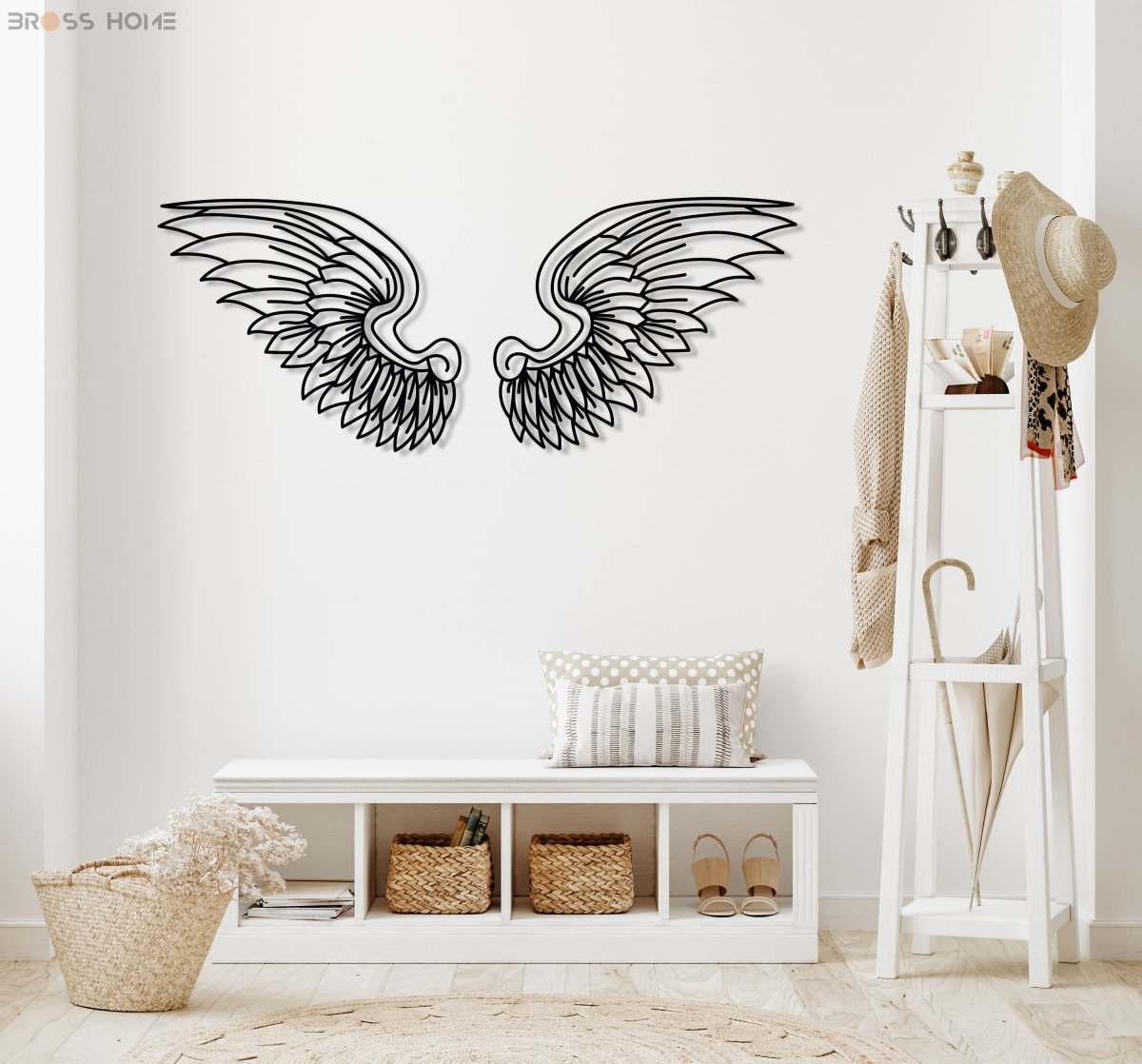 Metal Angel Wings Wall Decor (Set Of 2) - BrossHome Metal Wall Art