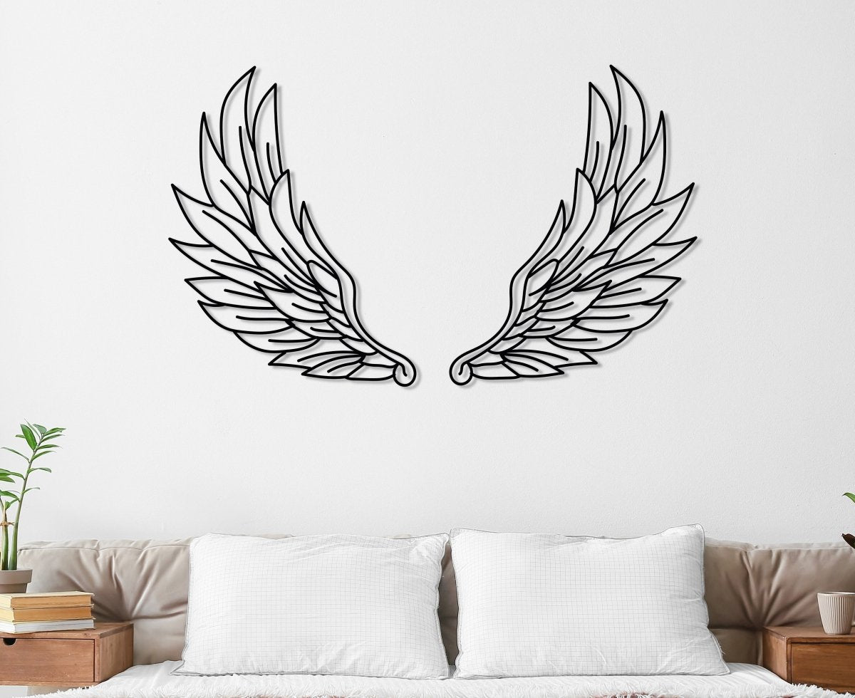 Metal Angel Wings Wall Decor (Set Of 2) - BrossHome Metal Wall Art