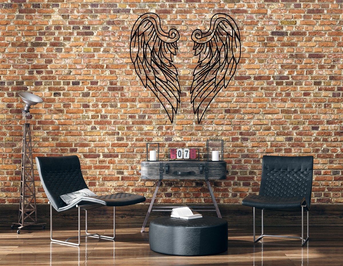 Metal Angel Wings Wall Decor (Set Of 2) - BrossHome Metal Wall Art