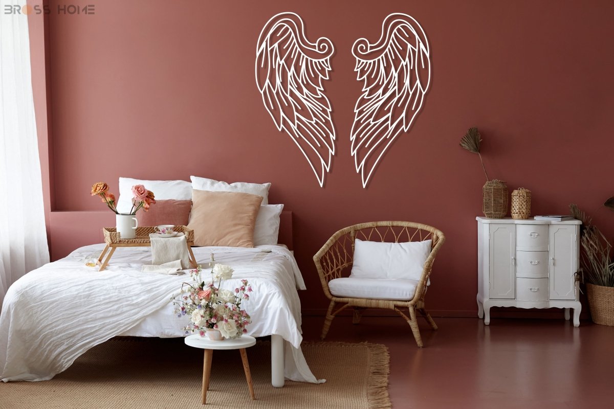 Metal Angel Wings Wall Decor (Set Of 2) - BrossHome Metal Wall Art