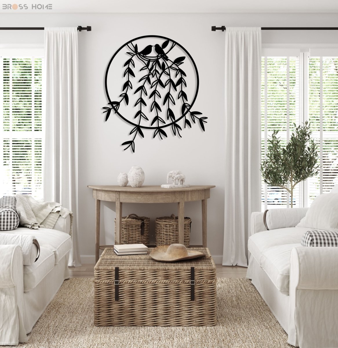 Metal Birds On Branch Wall Decor - BrossHome Metal Wall Art