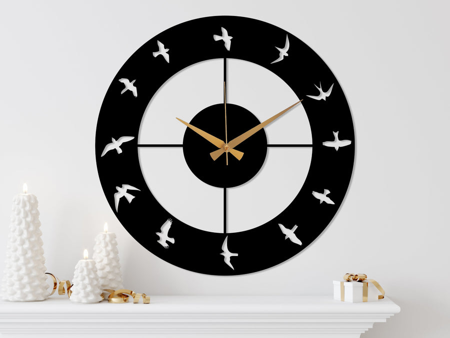 Metal Birds Wall Clock - 1