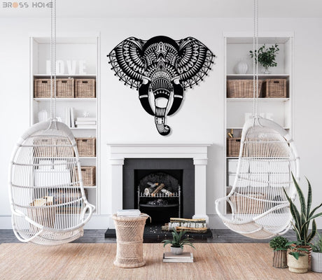 Metal Elephant Wall Art - BrossHome Metal Wall Art
