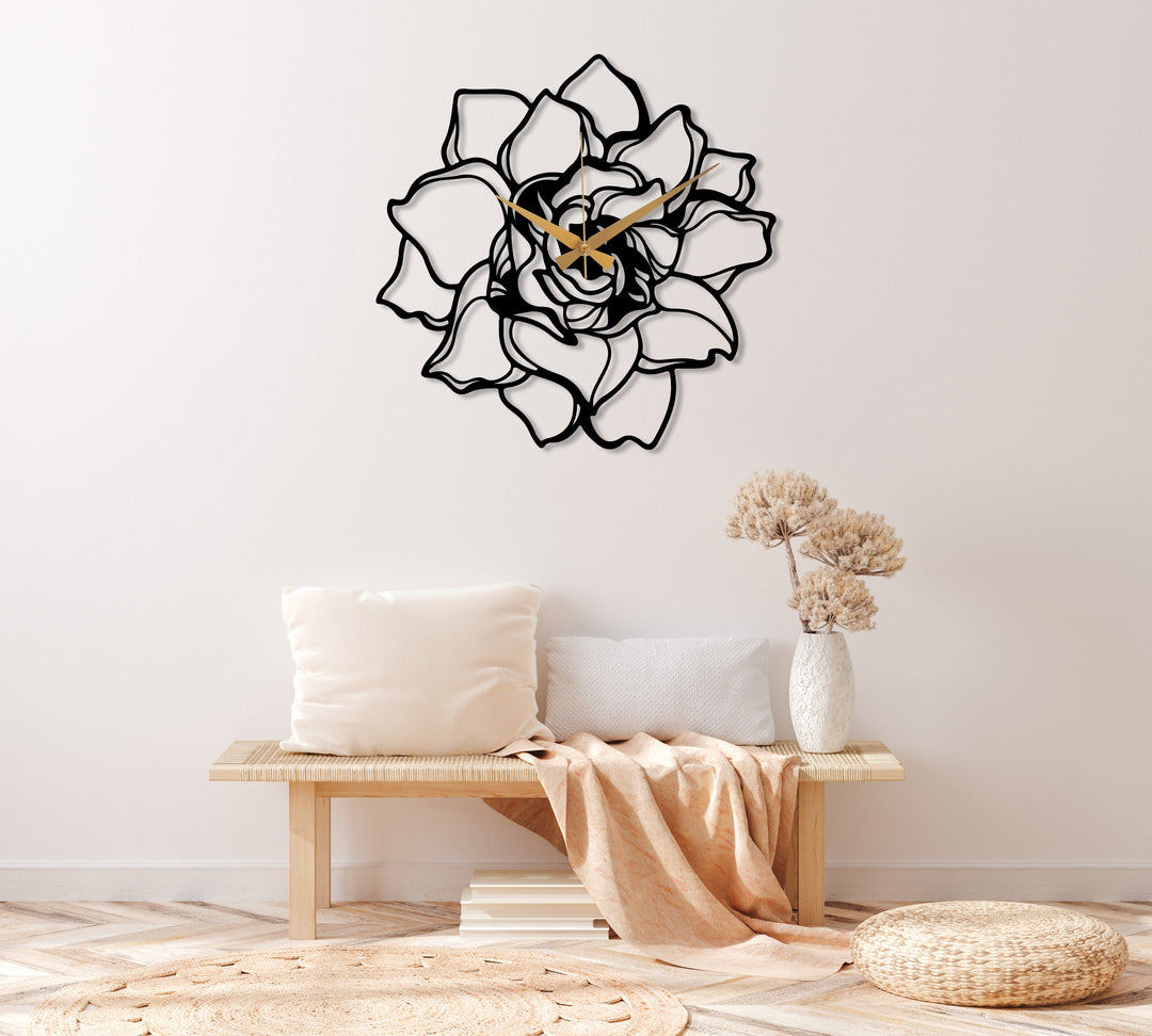 Metal Flower Wall Clock - BrossHome