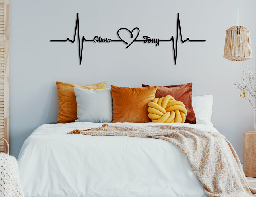 Metal  Heartbeat Wall Decor - 1