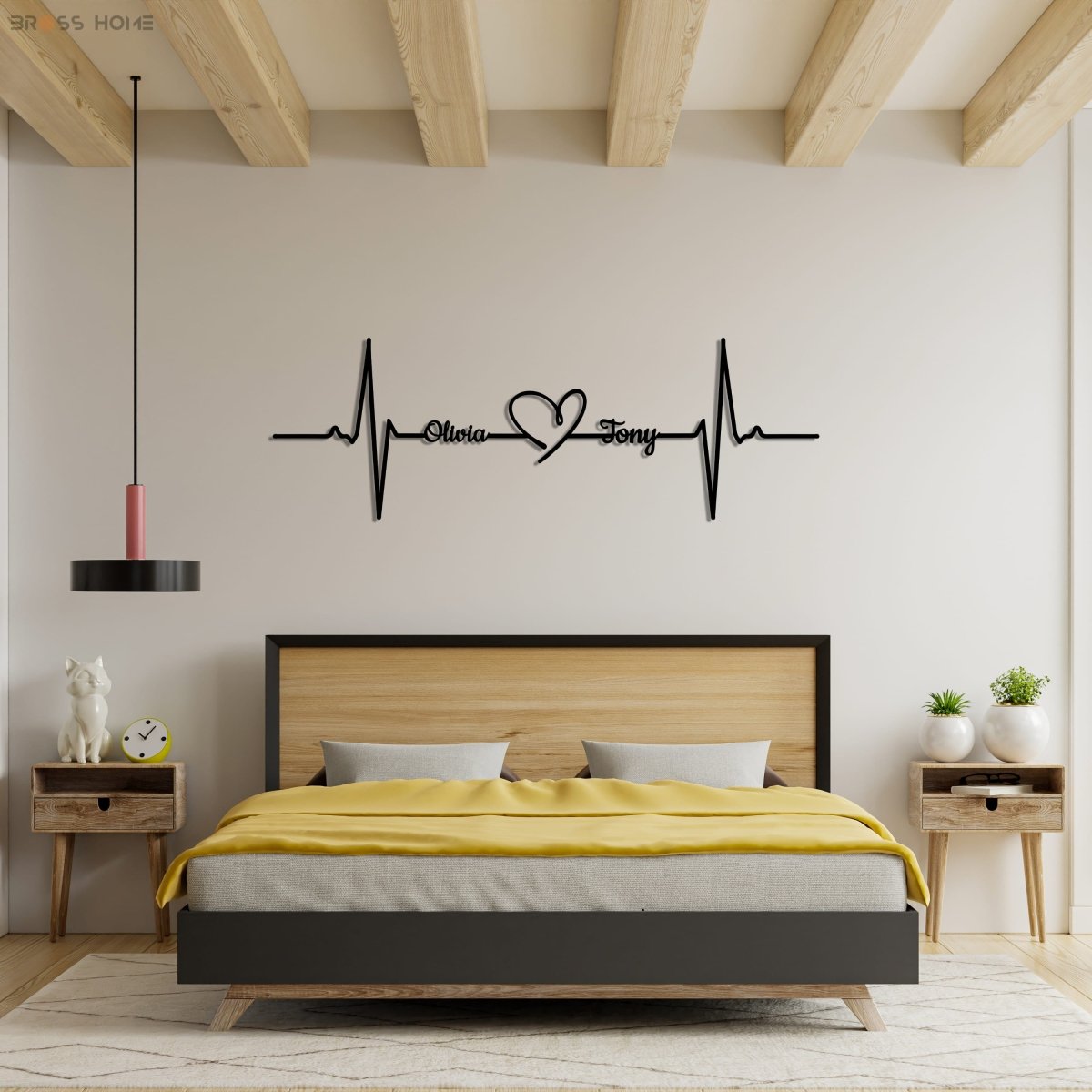 Metal Heartbeat Wall Decor - BrossHome Metal Wall Art