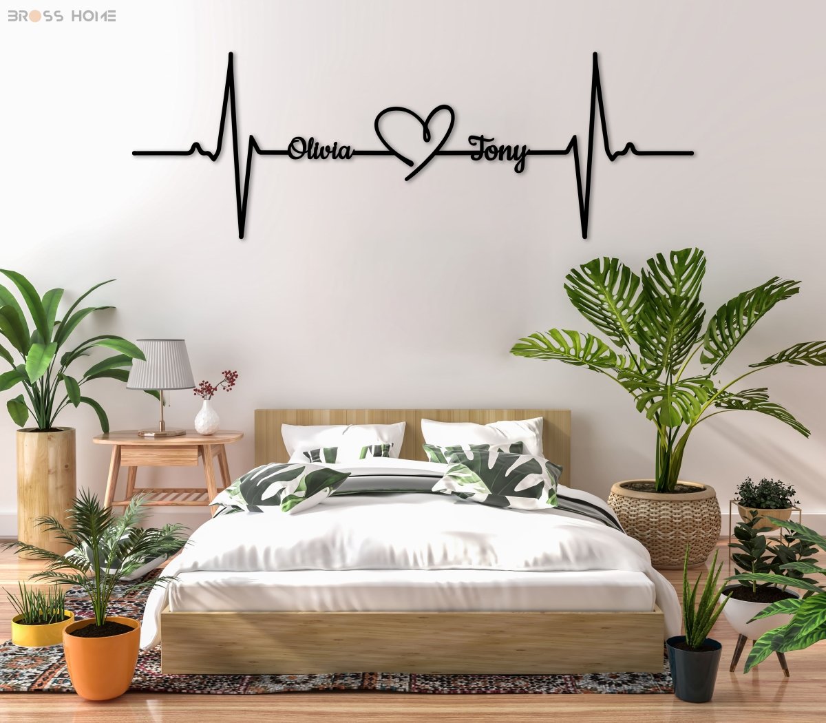 Metal Heartbeat Wall Decor - BrossHome Metal Wall Art