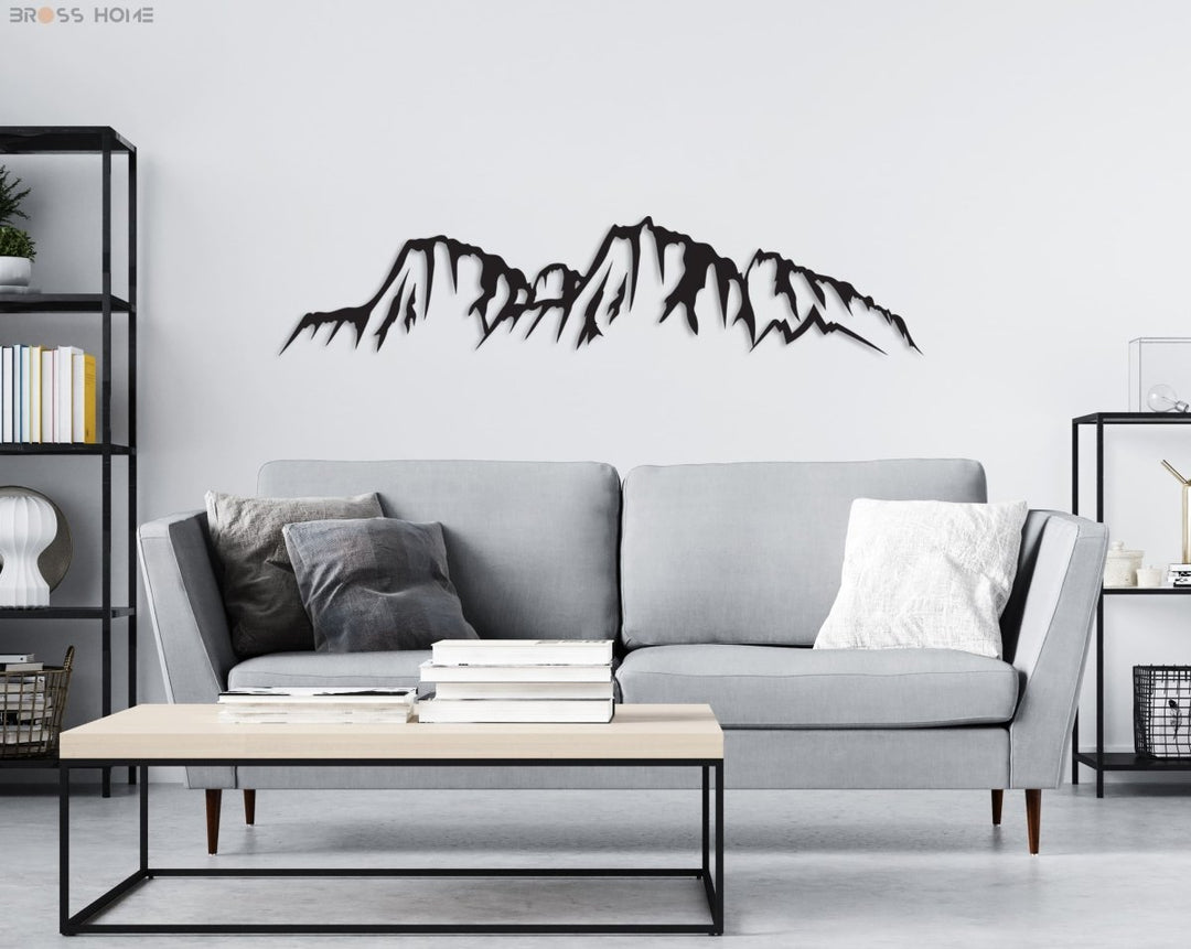 Metal Mountain Scene Wall Art - BrossHome Metal Wall Art