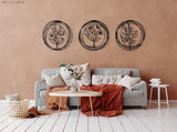 Metal Poppy Wall Art (Set Of 3) - BrossHome Metal Wall Art