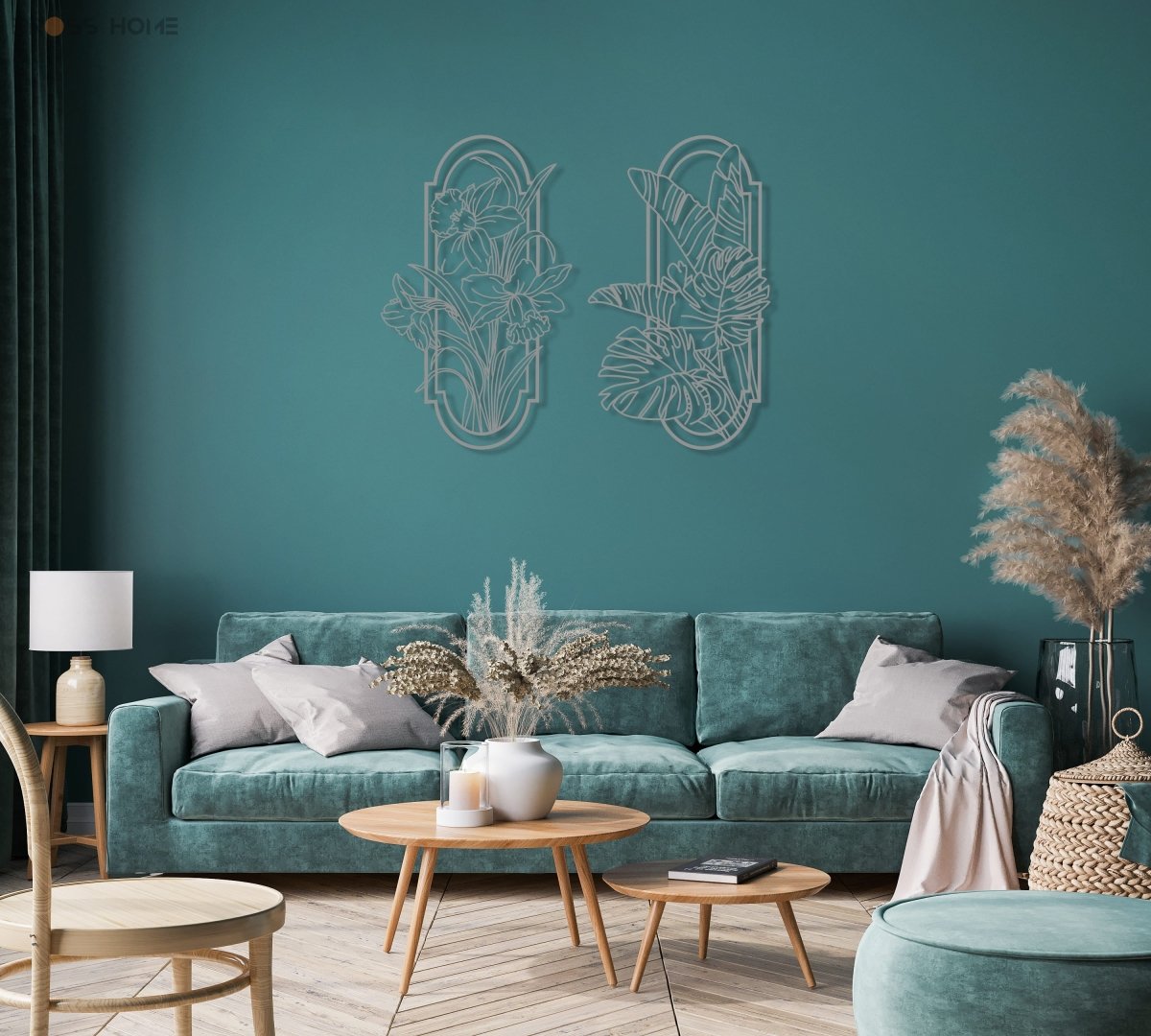 Metal Poppy Wall Decor (Set Of 2) - BrossHome Metal Wall Art