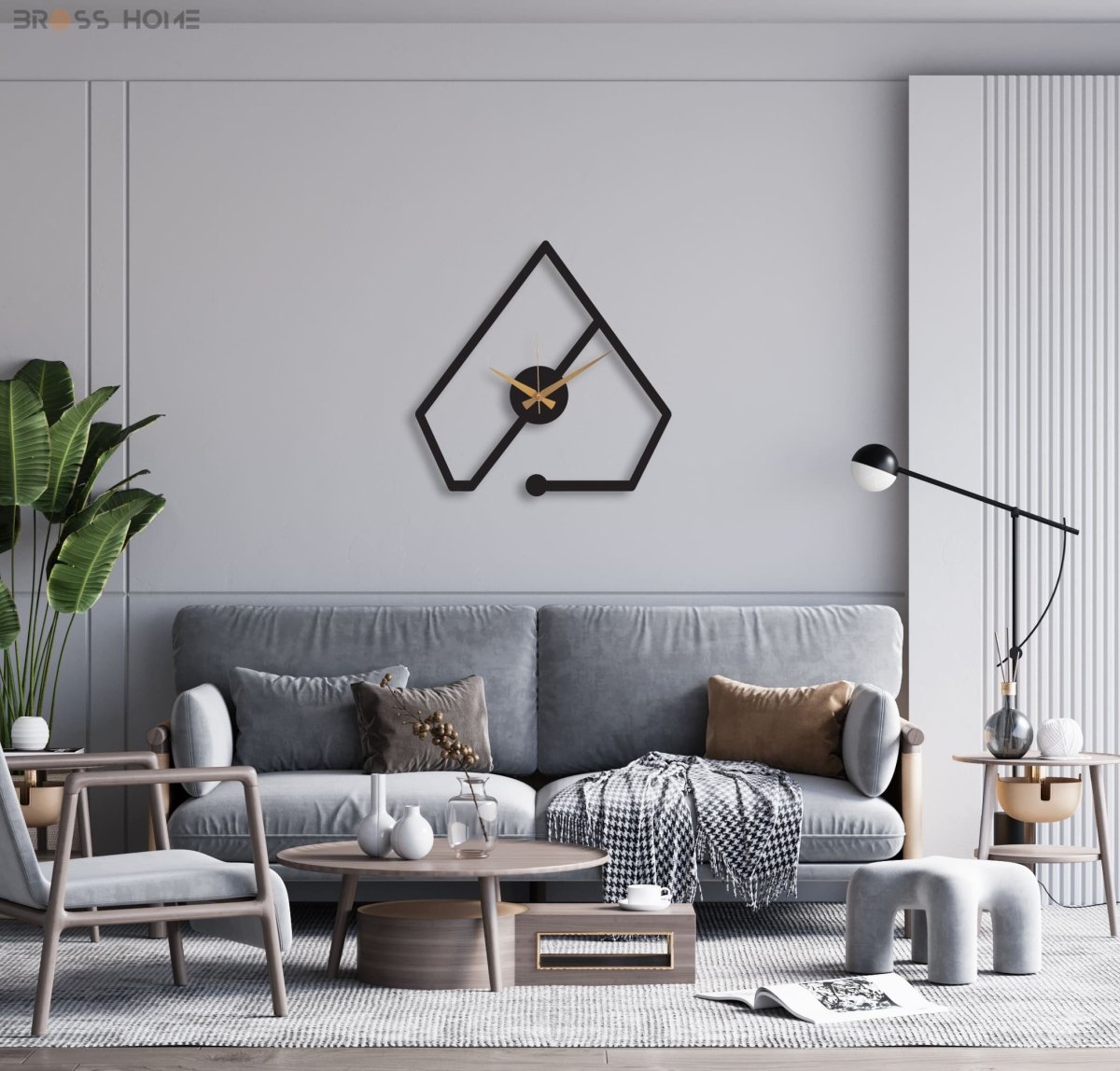 Minimalist Black Metal Wall Clock Art - BrossHome Metal Wall Art