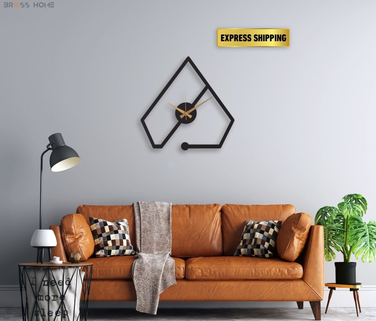 Minimalist Black Metal Wall Clock Art - BrossHome Metal Wall Art