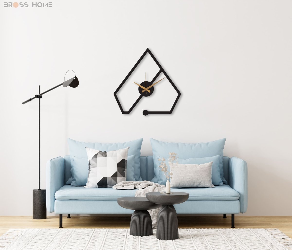 Minimalist Black Metal Wall Clock Art - BrossHome Metal Wall Art