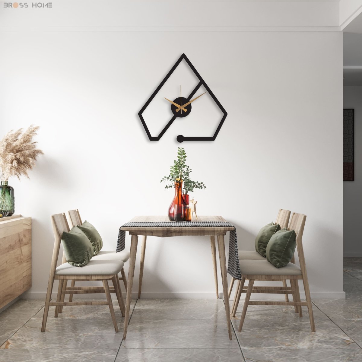 Minimalist Black Metal Wall Clock Art - BrossHome Metal Wall Art