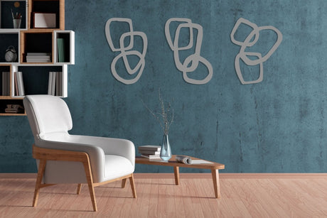 Minimalist Living Room Wall Decor (Set of 3) - BrossHome Metal Wall Art