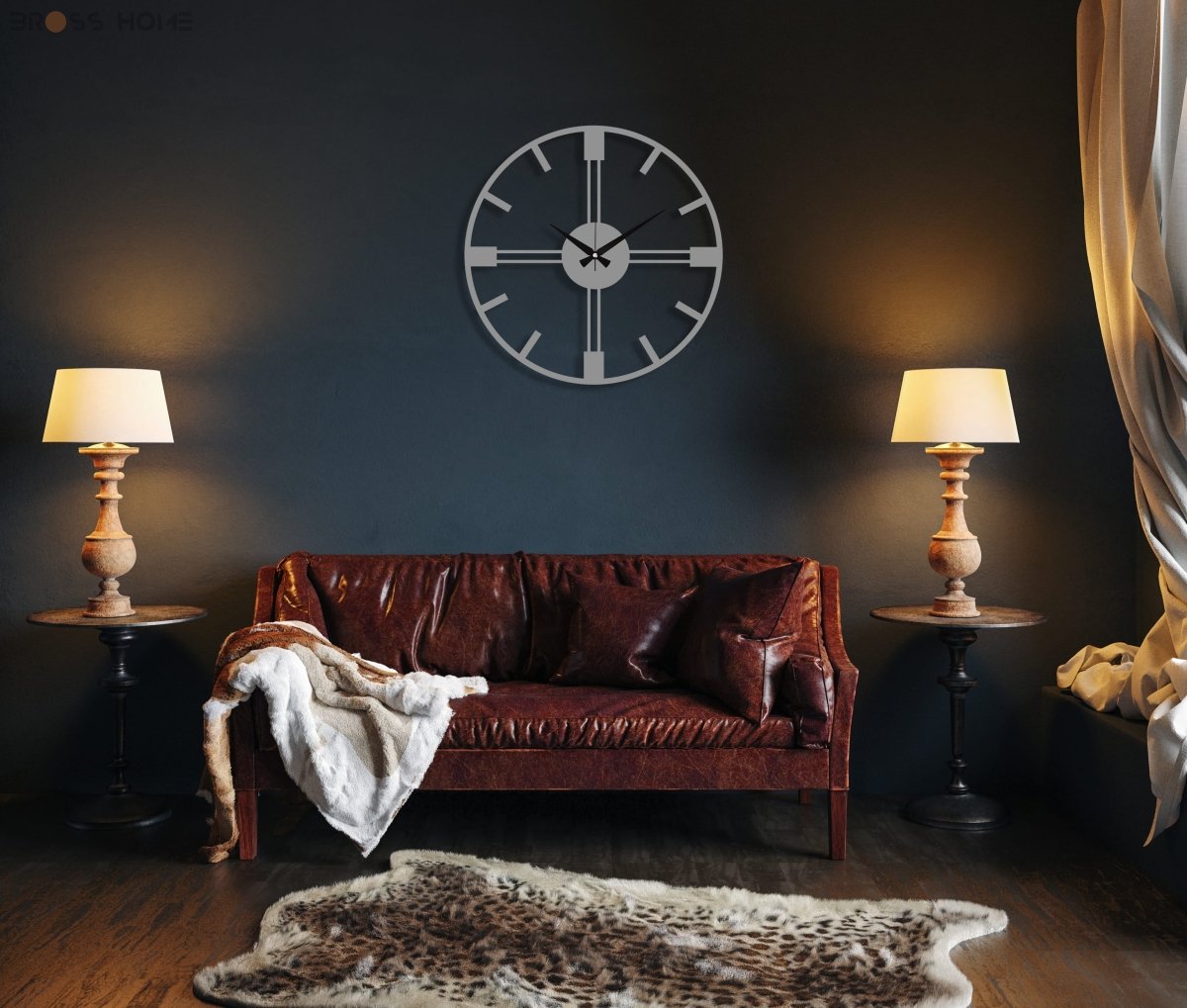 Minimalist Metal Large Wall Clock - BrossHome Metal Wall Art