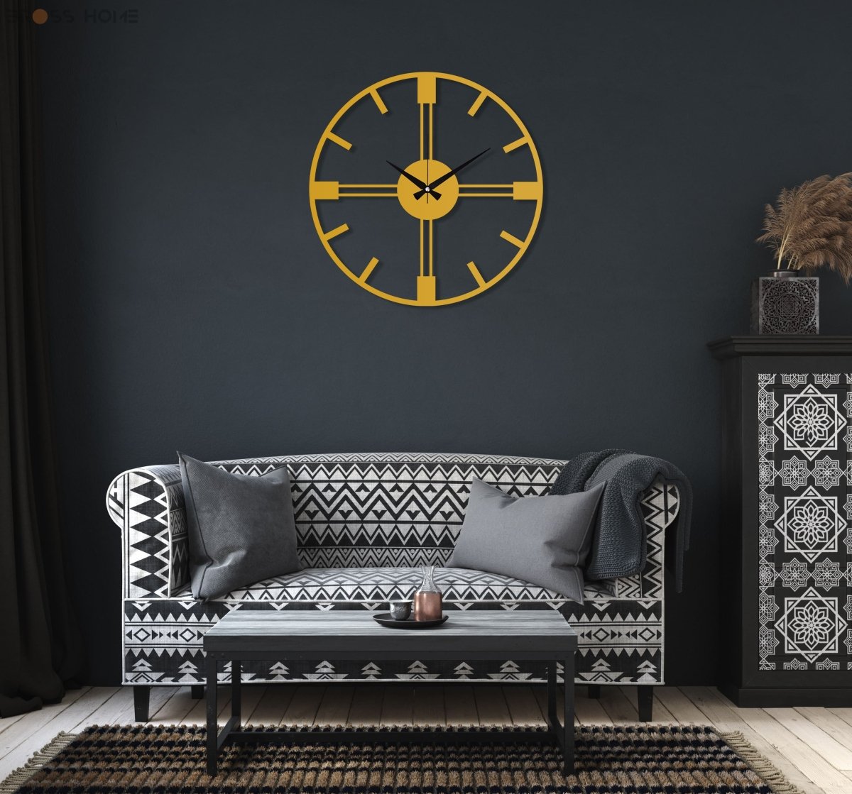 Minimalist Metal Large Wall Clock - BrossHome Metal Wall Art