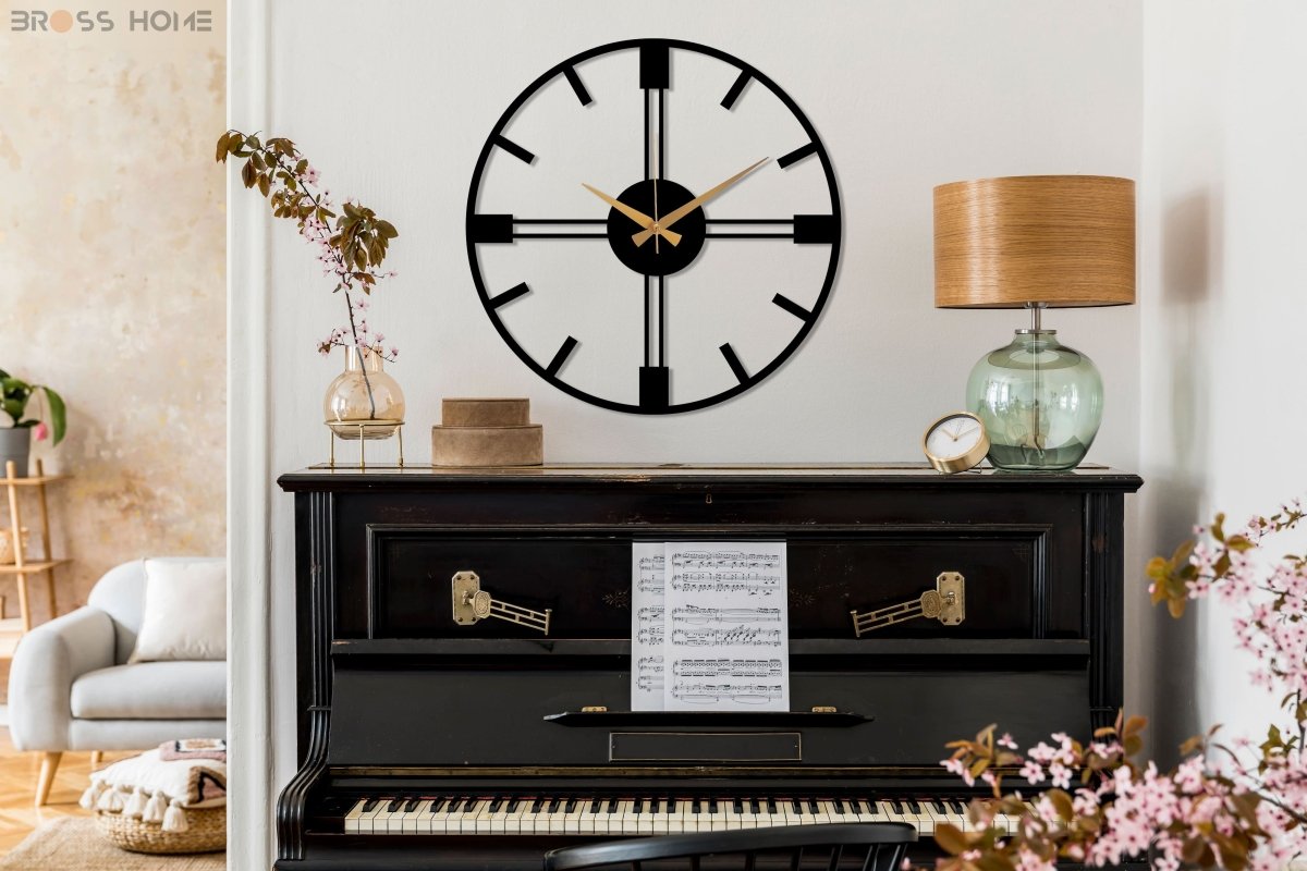 Minimalist Metal Large Wall Clock - BrossHome Metal Wall Art