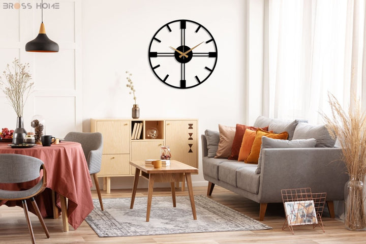 Minimalist Metal Large Wall Clock - BrossHome Metal Wall Art