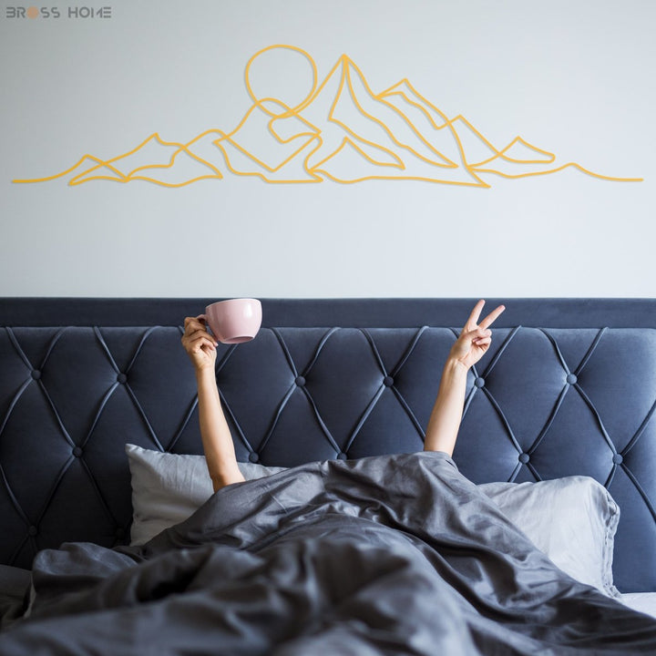 Minimalist Mountain Wall Art - BrossHome Metal Wall Art