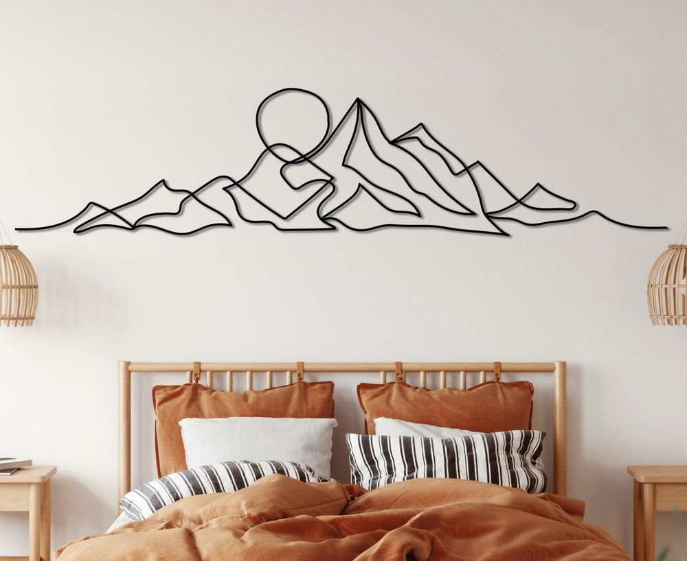 Minimalist Mountain Wall Art - BrossHome Metal Wall Art