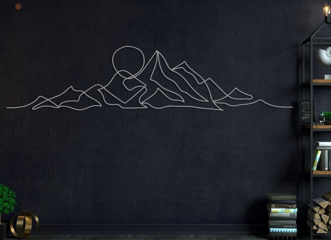 Minimalist Mountain Wall Art - BrossHome Metal Wall Art