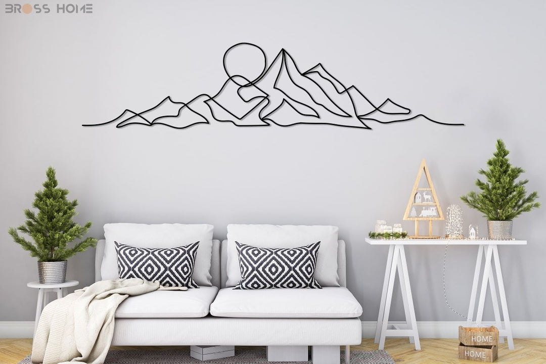 Minimalist Mountain Wall Art - BrossHome Metal Wall Art