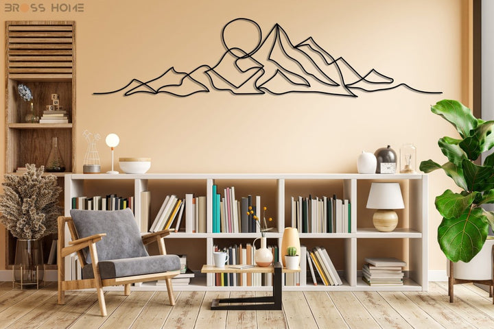 Minimalist Mountain Wall Art - BrossHome Metal Wall Art