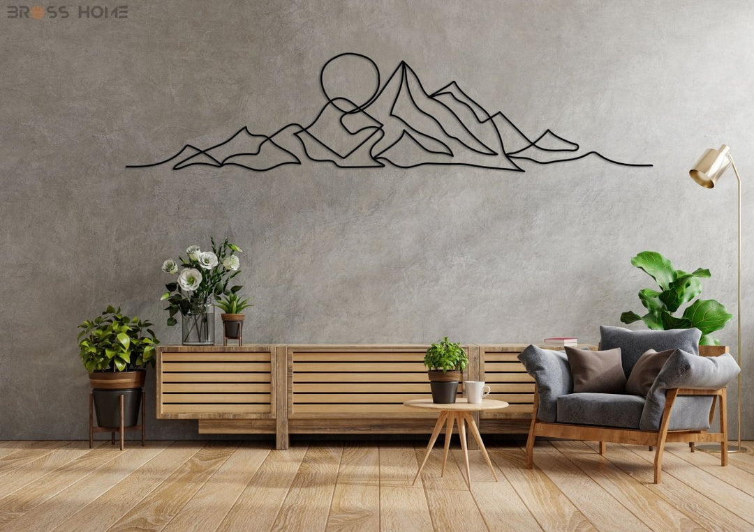 Minimalist Mountain Wall Art - BrossHome Metal Wall Art